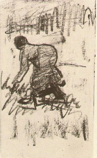 向左弯下腰的农妇 Peasant Woman, Stooping to the Left (c.1884; Nunen / Nuenen,Netherlands                     )，文森特·梵高