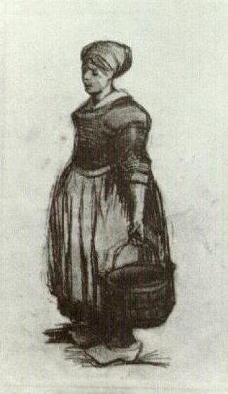 提着水桶的农妇 Peasant Woman with a Bucket (1885; Nunen / Nuenen,Netherlands                     )，文森特·梵高