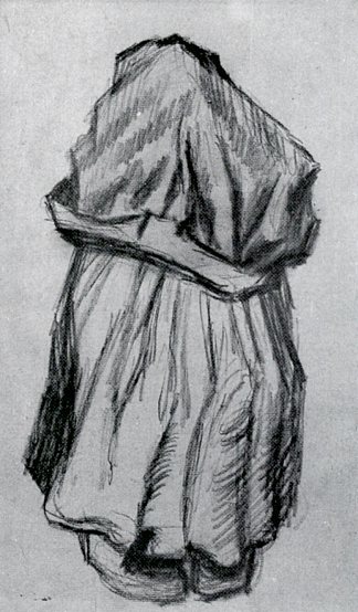 从背后看，头上披巾的农妇 Peasant Woman with Shawl over her Head, Seen from the Back (1885; Nunen / Nuenen,Netherlands                     )，文森特·梵高