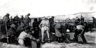 沙丘里的泥炭挖掘者 Peat Diggers in the Dunes (1883; Haag / Den Haag / La Haye / The Hague,Netherlands                     )，文森特·梵高