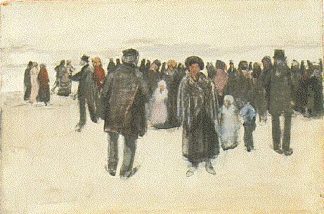 人们在海滩上散步 People Strolling on the Beach (1882; Haag / Den Haag / La Haye / The Hague,Netherlands                     )，文森特·梵高