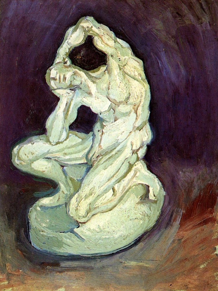 一个跪着的人的石膏小雕像 Plaster Statuette of a Kneeling Man (1886; Paris,France  )，文森特·梵高