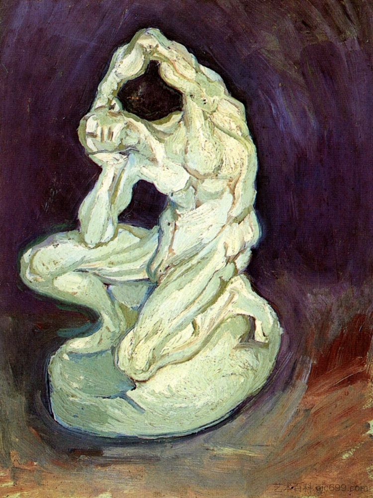 一个跪着的人的石膏小雕像 Plaster Statuette of a Kneeling Man (1886; Paris,France ),文森特·梵高