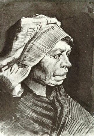 妇女画像(戴女帽的农妇头像) Portrait of a Woman (Head of a peasant woman with bonnet) (c.1885; Netherlands                     )，文森特·梵高