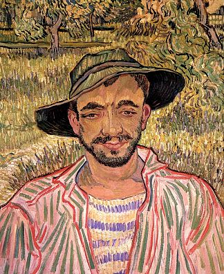 一个年轻农民的肖像 Portrait of a Young Peasant (1889; Saint-rémy-de-provence,France                     )，文森特·梵高