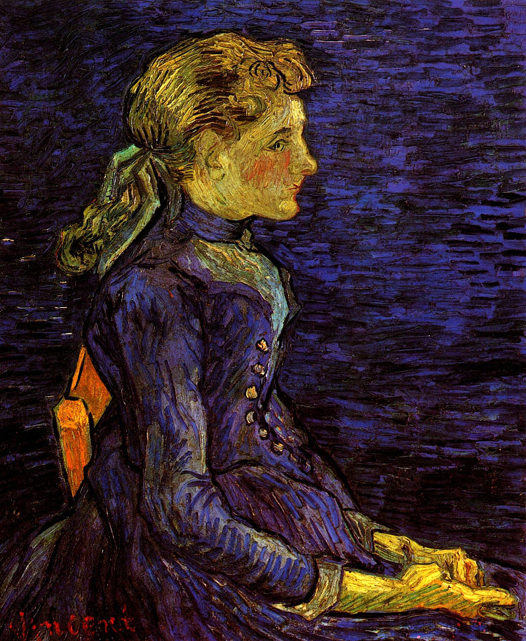 艾德琳·拉沃的肖像 Portrait of Adeline Ravoux (1890; Auvers-sur-oise,France  )，文森特·梵高