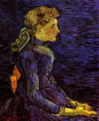 艾德琳·拉沃的肖像 Portrait of Adeline Ravoux (1890; Auvers-sur-oise,France                     )，文森特·梵高