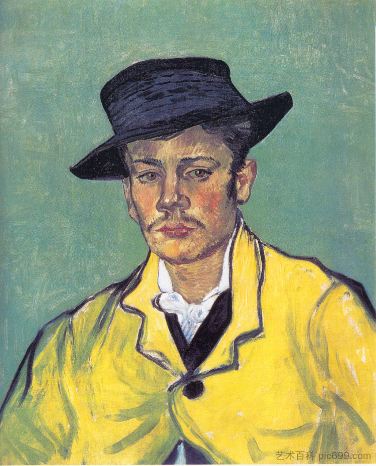 阿曼德·鲁林的肖像 Portrait of Armand Roulin (1888; Arles,Bouches-du-Rhône,France  )，文森特·梵高