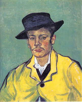 阿曼德·鲁林的肖像 Portrait of Armand Roulin (1888; Arles,Bouches-du-Rhône,France                     )，文森特·梵高