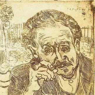 加歇医生的肖像（一个拿着烟斗的男人） Portrait of Doctor Gachet (A man with pipe) (1890; Auvers-sur-oise,France                     )，文森特·梵高