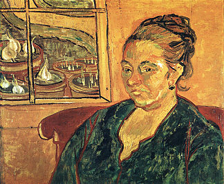 奥古斯丁·鲁林夫人的肖像 Portrait of Madame Augustine Roulin (1888; Arles,Bouches-du-Rhône,France                     )，文森特·梵高