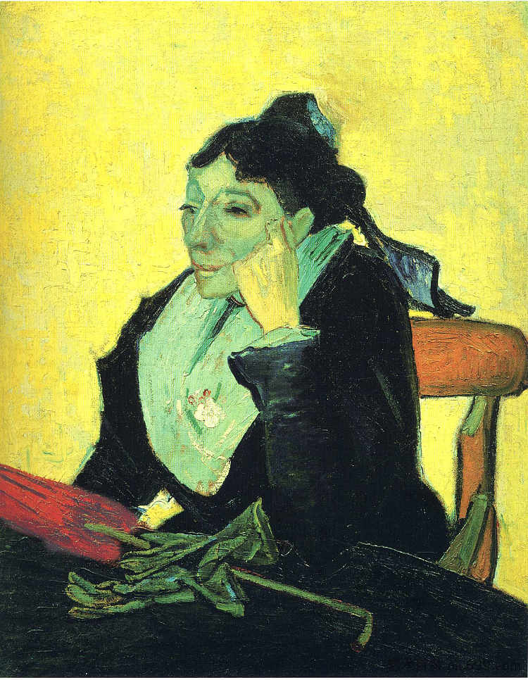 吉努夫人的肖像（L'Arlesienne） Portrait of Madame Ginoux (L'Arlesienne) (1888; Arles,Bouches-du-Rhône,France  )，文森特·梵高