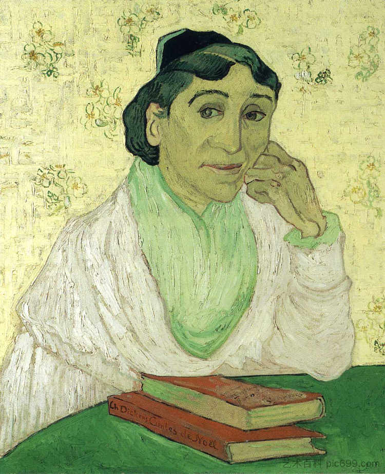 吉努夫人的肖像（L'Arlesienne） Portrait of Madame Ginoux (L'Arlesienne) (1888; Arles,Bouches-du-Rhône,France  )，文森特·梵高