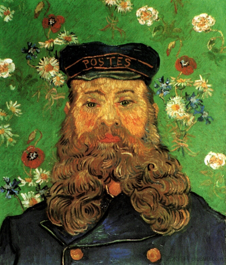 邮递员约瑟夫·鲁林的肖像 Portrait of the Postman Joseph Roulin (1889; Arles,Bouches-du-Rhône,France ),文森特·梵高