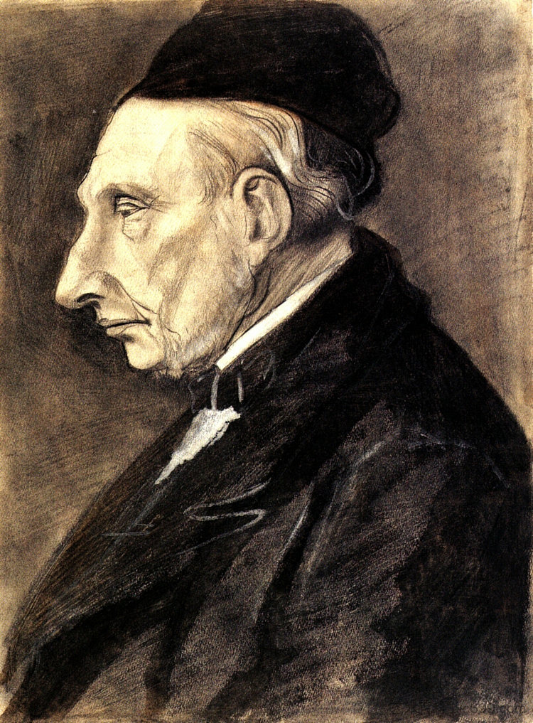 画家的祖父文森特·梵高的肖像 Portrait of Vincent van Gogh, the Artist s Grandfather (1881; Netherlands  )，文森特·梵高