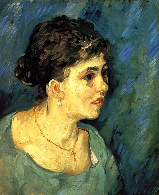穿蓝衣服的女人肖像 Portrait of Woman in Blue (1885; Antwerp,Belgium                     )，文森特·梵高