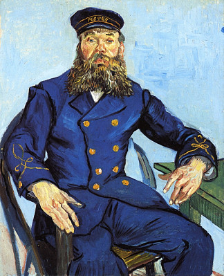 邮递员约瑟夫·鲁林 Postman Joseph Roulin (1888; Arles,Bouches-du-Rhône,France                     )，文森特·梵高