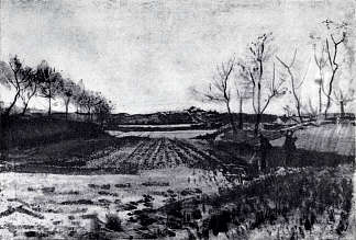 沙丘后面的马铃薯田 Potato field behind the dunes (1883; Netherlands                     )，文森特·梵高