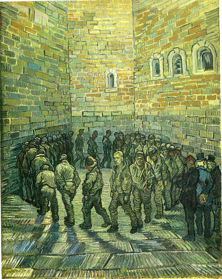 囚犯锻炼（囚犯回合） Prisoners Exercising (Prisoners Round) (1890; Saint-rémy-de-provence,France  )，文森特·梵高