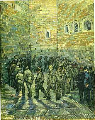 囚犯锻炼（囚犯回合） Prisoners Exercising (Prisoners Round) (1890; Saint-rémy-de-provence,France                     )，文森特·梵高