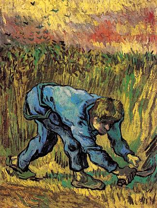 死神与镰刀（小米之后） Reaper with Sickle (after Millet) (1889; Saint-rémy-de-provence,France                     )，文森特·梵高