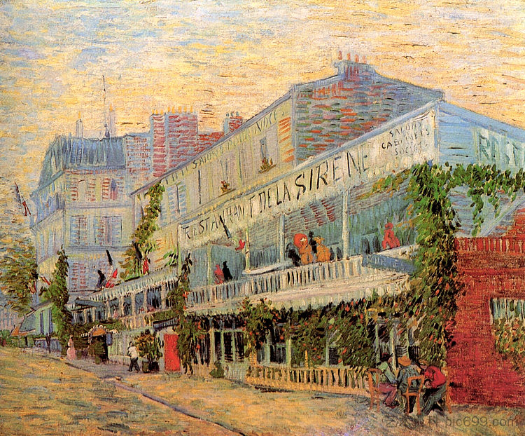 阿涅尔斯的西琳餐厅 Restaurant de la Sirene at Asnieres (1887; Paris,France ),文森特·梵高