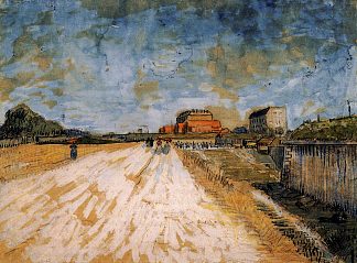 巴黎城墙旁的公路 Road Running Beside the Paris Ramparts (1887; Paris,France                     )，文森特·梵高