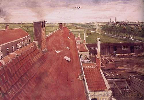 屋顶 Rooftops (1882; Haag / Den Haag / La Haye / The Hague,Netherlands  )，文森特·梵高