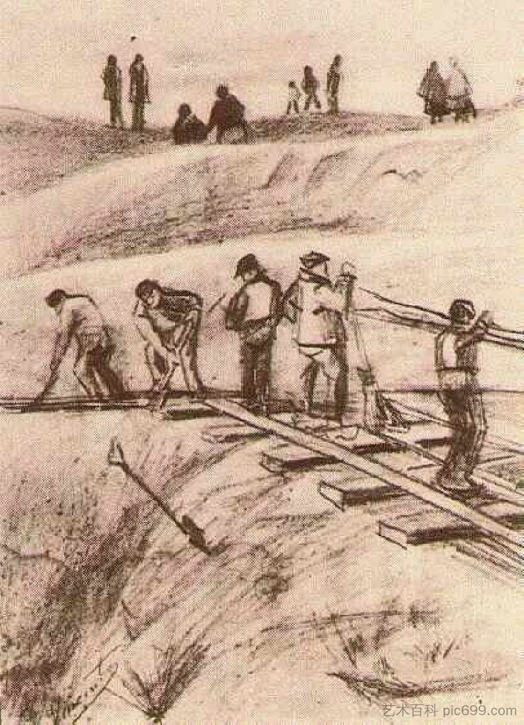 砂挖掘机 Sand Diggers (1882; Haag / Den Haag / La Haye / The Hague,Netherlands ),文森特·梵高