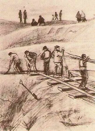 砂挖掘机 Sand Diggers (1882; Haag / Den Haag / La Haye / The Hague,Netherlands                     )，文森特·梵高