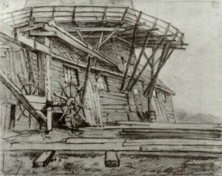 锯木厂 Saw Mill (1882; Haag / Den Haag / La Haye / The Hague,Netherlands ),文森特·梵高