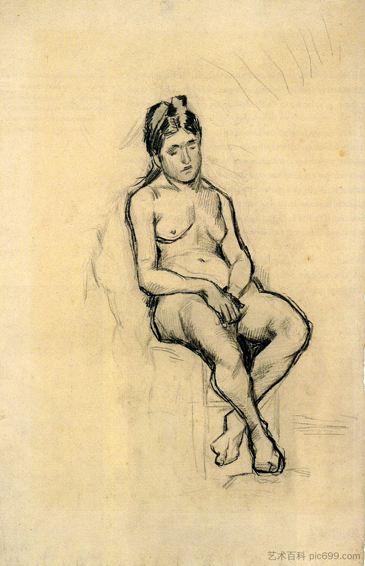 坐着的女性裸体 Seated Female Nude (c.1886; Paris,France  )，文森特·梵高