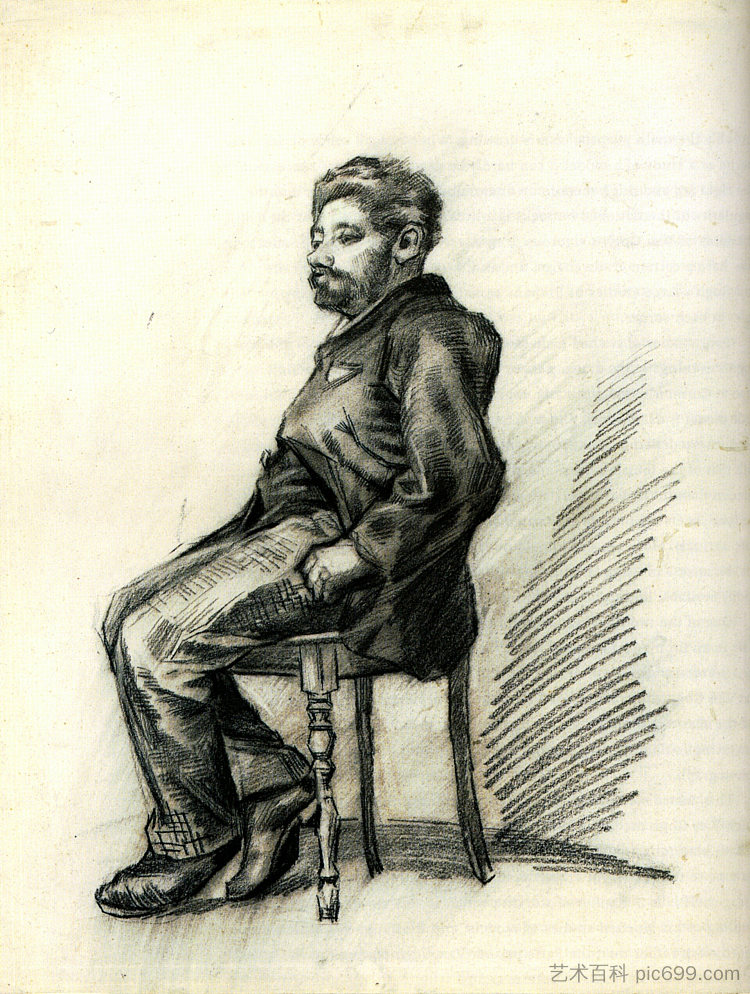 坐着的有胡子的人 Seated Man with a Beard (1886; Paris,France  )，文森特·梵高