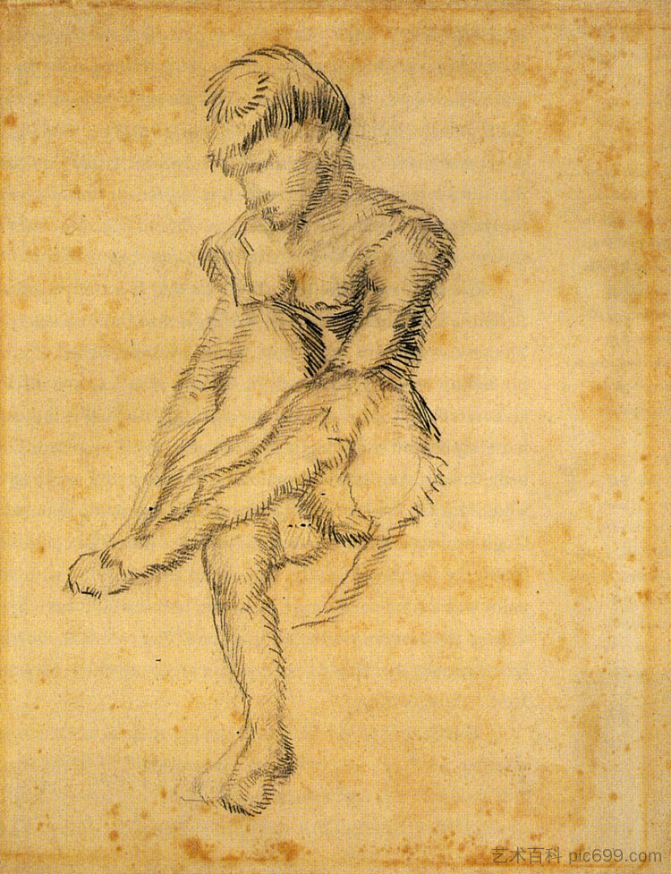 坐着的女人 Seated Woman (1887; Paris,France  )，文森特·梵高