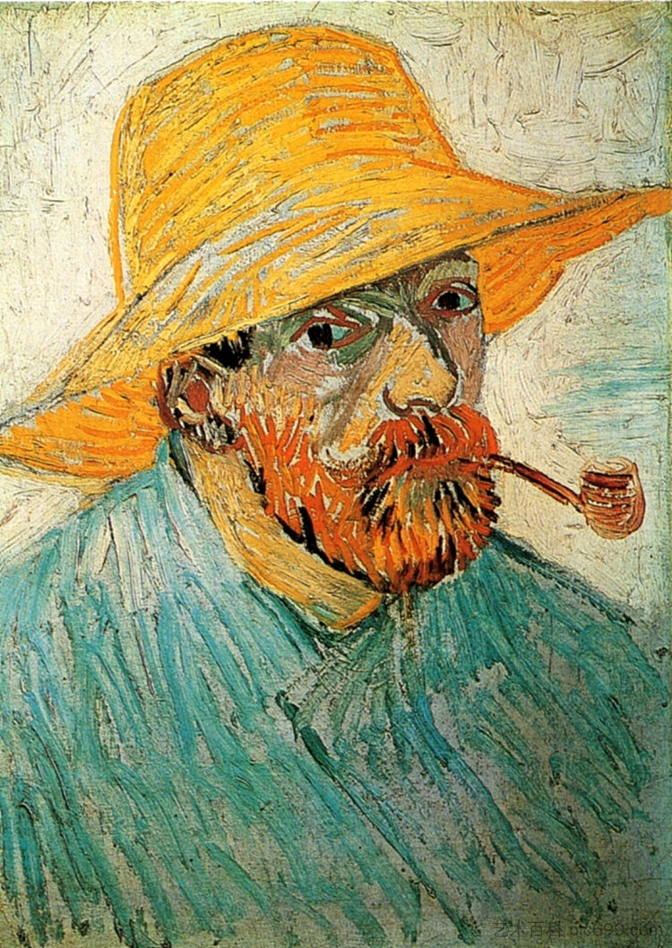 自画像 Self Portrait (1888; Arles,Bouches-du-Rhône,France  )，文森特·梵高