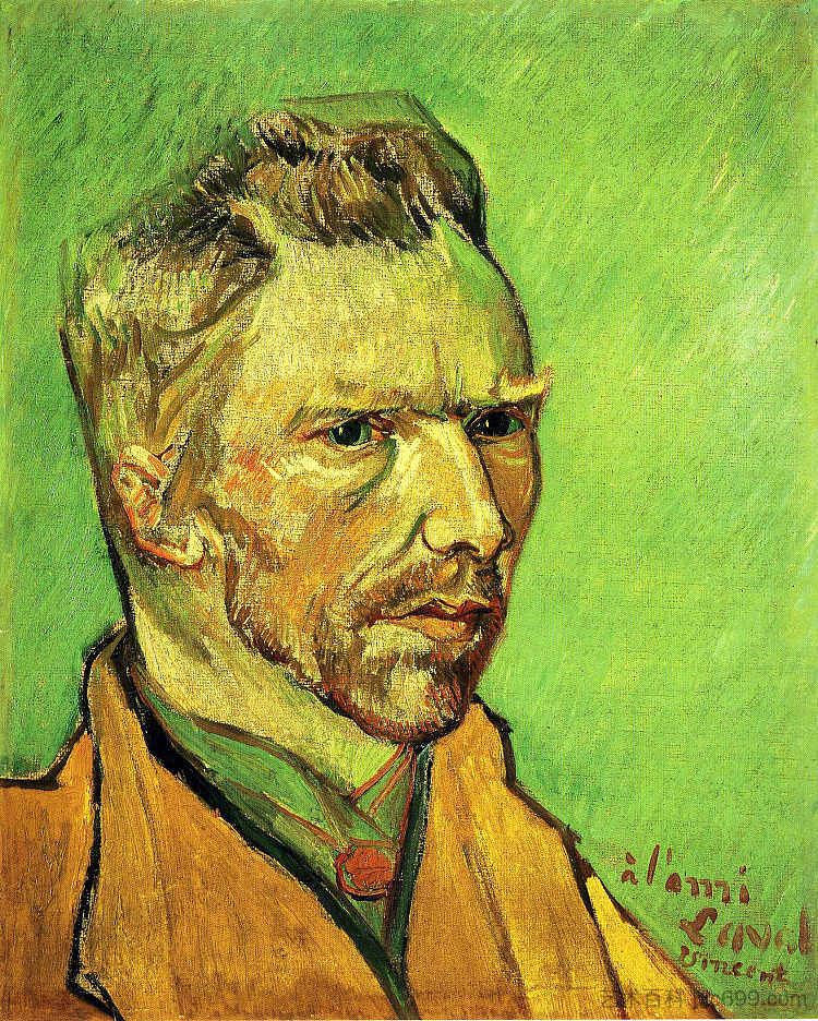 自画像 Self Portrait (1888; Arles,Bouches-du-Rhône,France  )，文森特·梵高