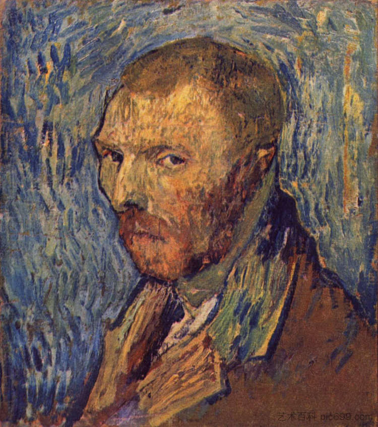 自画像 Self-portrait (1889; Saint-rémy-de-provence,France  )，文森特·梵高