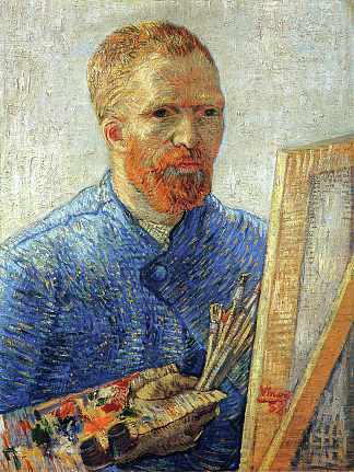 作为艺术家的自画像 Self Portrait as an Artist (1888; Arles,Bouches-du-Rhône,France                     )，文森特·梵高