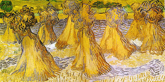 一捆捆麦子 Sheaves of Wheat (1890; Saint-rémy-de-provence,France                     )，文森特·梵高