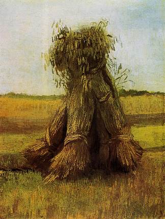 麦田里的一捆捆小麦 Sheaves of Wheat in a Field (1885; Nunen / Nuenen,Netherlands                     )，文森特·梵高