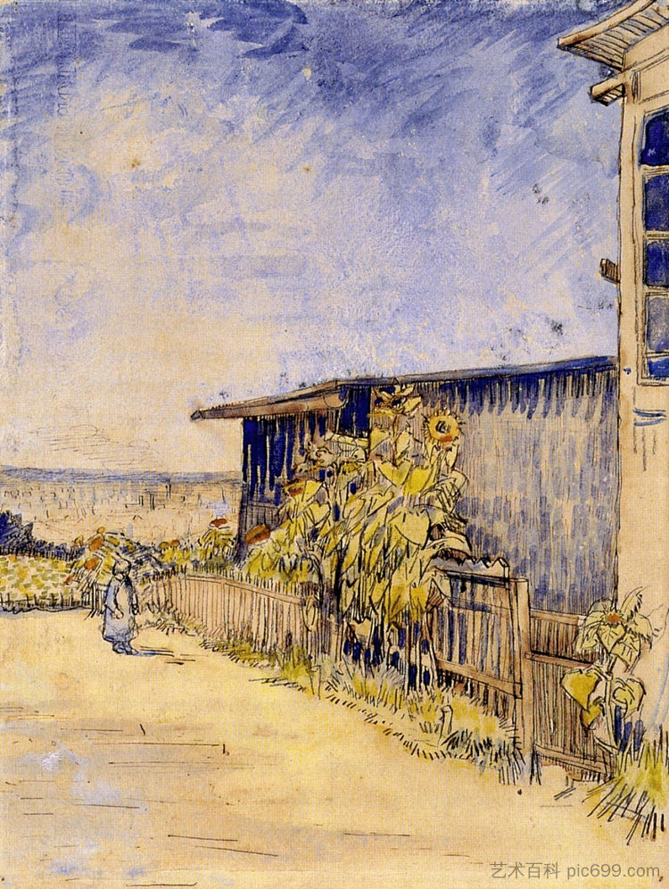 向日葵棚 Shed with Sunflowers (1887; Paris,France  )，文森特·梵高