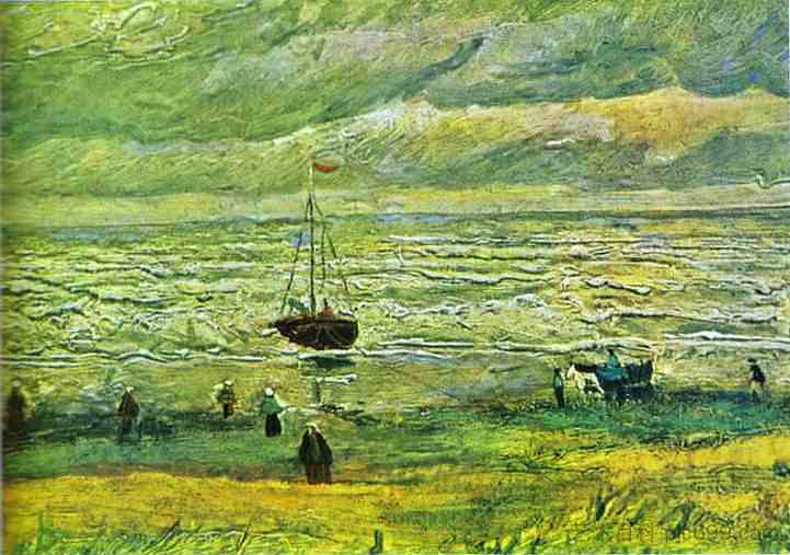 斯海弗宁恩海岸 Shores of Scheveningen (1882; Haag / Den Haag / La Haye / The Hague,Netherlands ),文森特·梵高