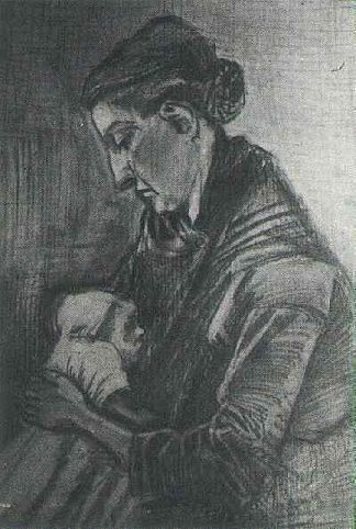 Sien哺乳婴儿 Sien Nursing Baby (1882; Haag / Den Haag / La Haye / The Hague,Netherlands                     )，文森特·梵高