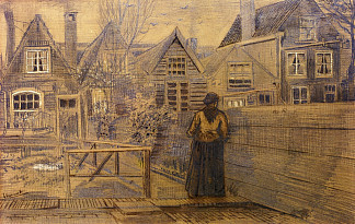 从后院看西恩母亲的房子 Sien’s Mother’s House Seen from the Backyard (1882; Haag / Den Haag / La Haye / The Hague,Netherlands                     )，文森特·梵高