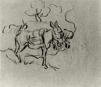 驴的素描 Sketch of a Donkey (1890; Auvers-sur-oise,France                     )，文森特·梵高