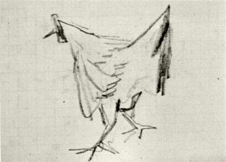母鸡素描 Sketch of a Hen (1890; Auvers-sur-oise,France                     )，文森特·梵高