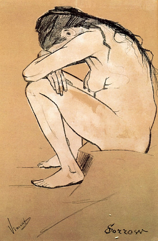 悲伤 Sorrow (1882; Haag / Den Haag / La Haye / The Hague,Netherlands                     )，文森特·梵高