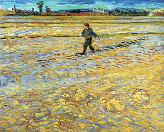 播种机 Sower (1888; Arles,Bouches-du-Rhône,France                     )，文森特·梵高