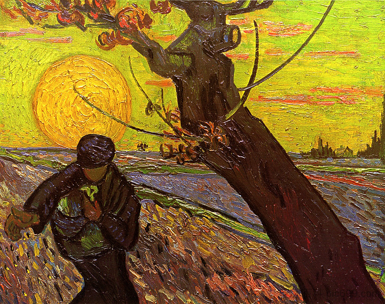 播种机 Sower (1888; Arles,Bouches-du-Rhône,France  )，文森特·梵高