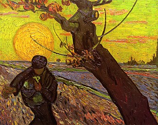 播种机 Sower (1888; Arles,Bouches-du-Rhône,France                     )，文森特·梵高